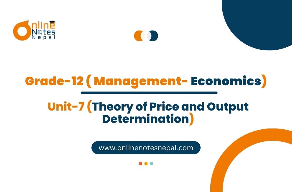 Unit 7: Theory of Price and Output Determination